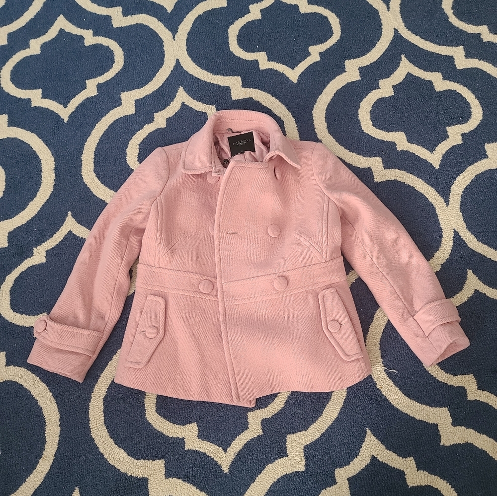 Talbots light pink double breasted peacoat